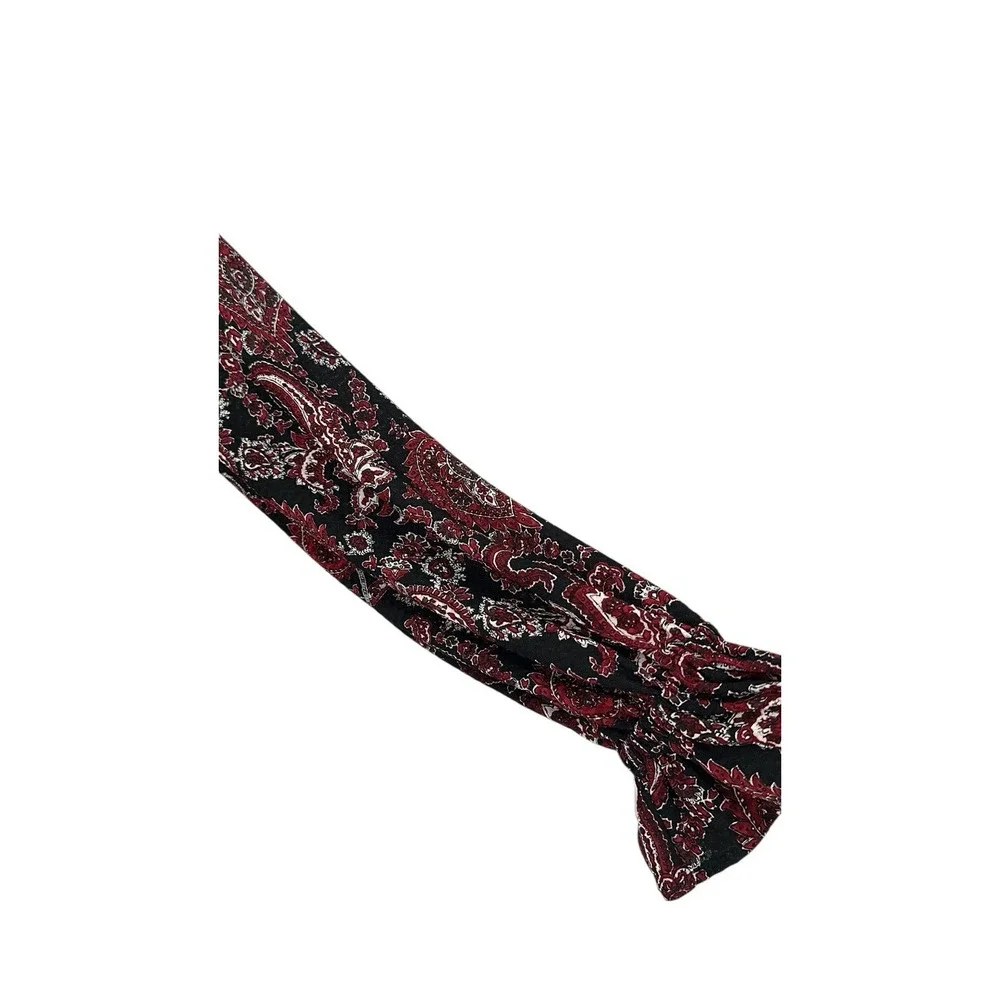 Michael Michael Kors Red Black Paisley V-Neck Long‎ Sleeve Mini Dress Size M